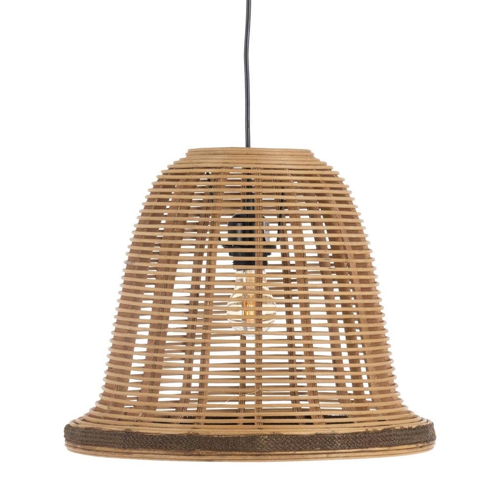Set de 2 Lámparas de Techo de Bambú Natural - Diseño Moderno, 33 cm, Casquillo E27, Cable Negro de 140 cm - Imagen 3