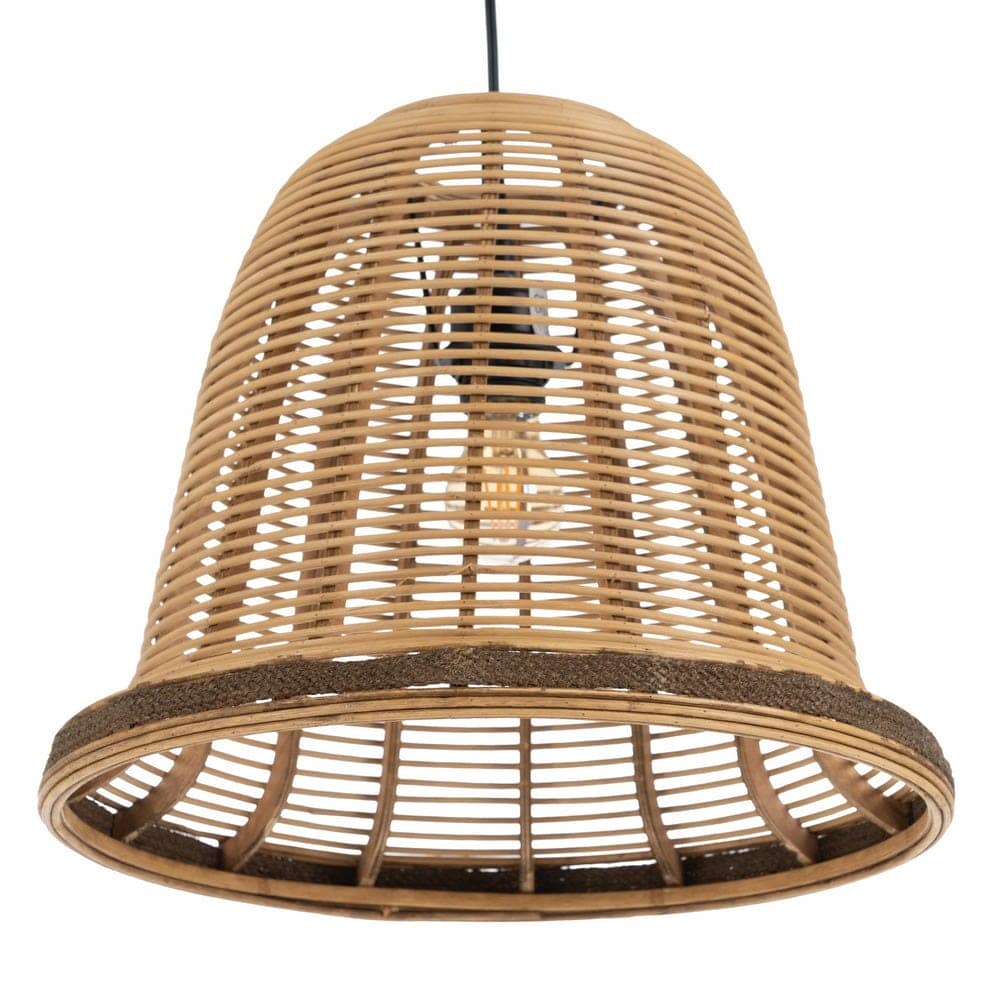 Set de 2 Lámparas de Techo de Bambú Natural - Diseño Moderno, 33 cm, Casquillo E27, Cable Negro de 140 cm - Imagen 4