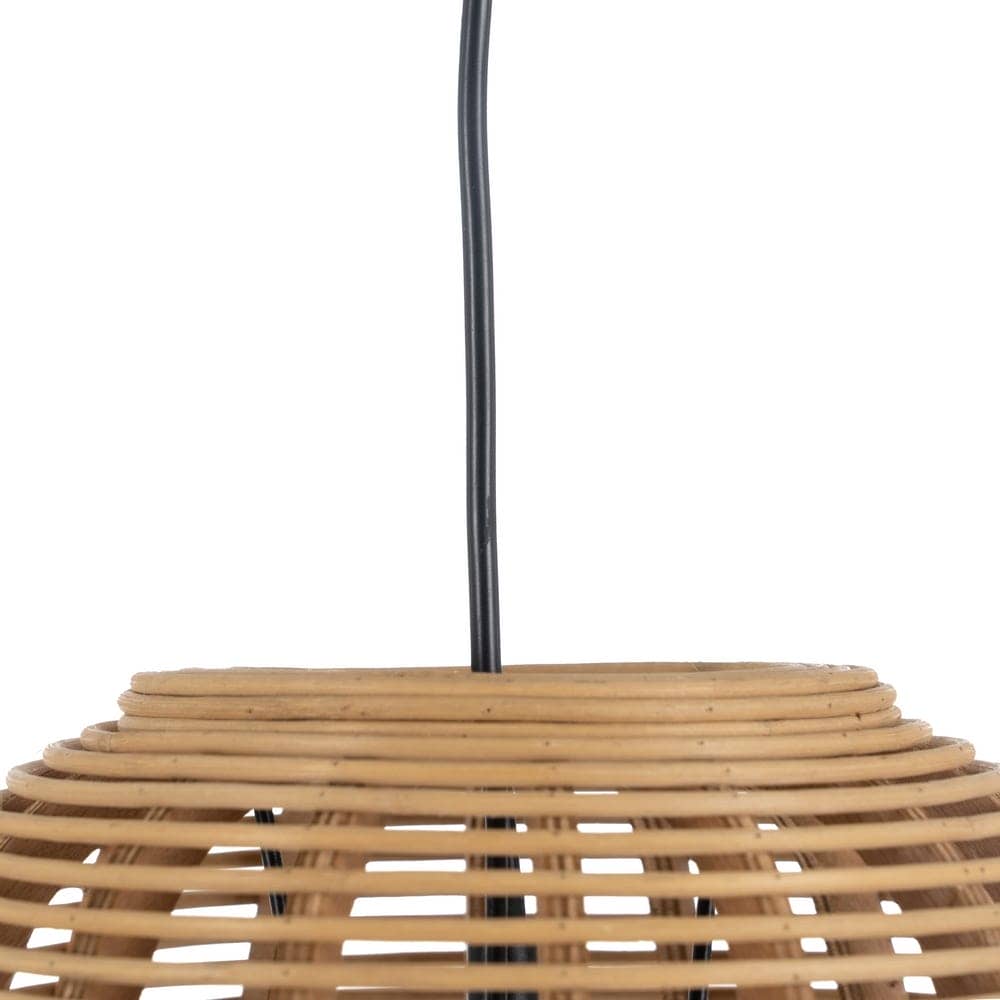 Set de 2 Lámparas de Techo de Bambú Natural - Diseño Moderno, 33 cm, Casquillo E27, Cable Negro de 140 cm - Imagen 5
