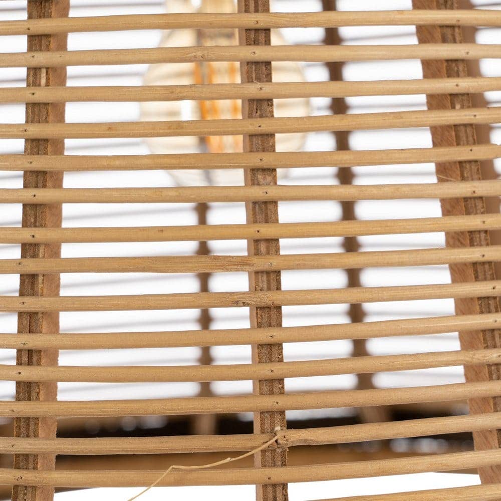 Set de 2 Lámparas de Techo de Bambú Natural - Diseño Moderno, 33 cm, Casquillo E27, Cable Negro de 140 cm - Imagen 6