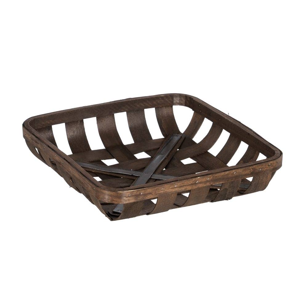 Set de 3 Cestas de Madera Marrón - Medidas L: 52x52x11.5cm, M: 45x45x10cm, S: 39x39x8cm - Decoración y Almacenaje Elegante - Imagen 5