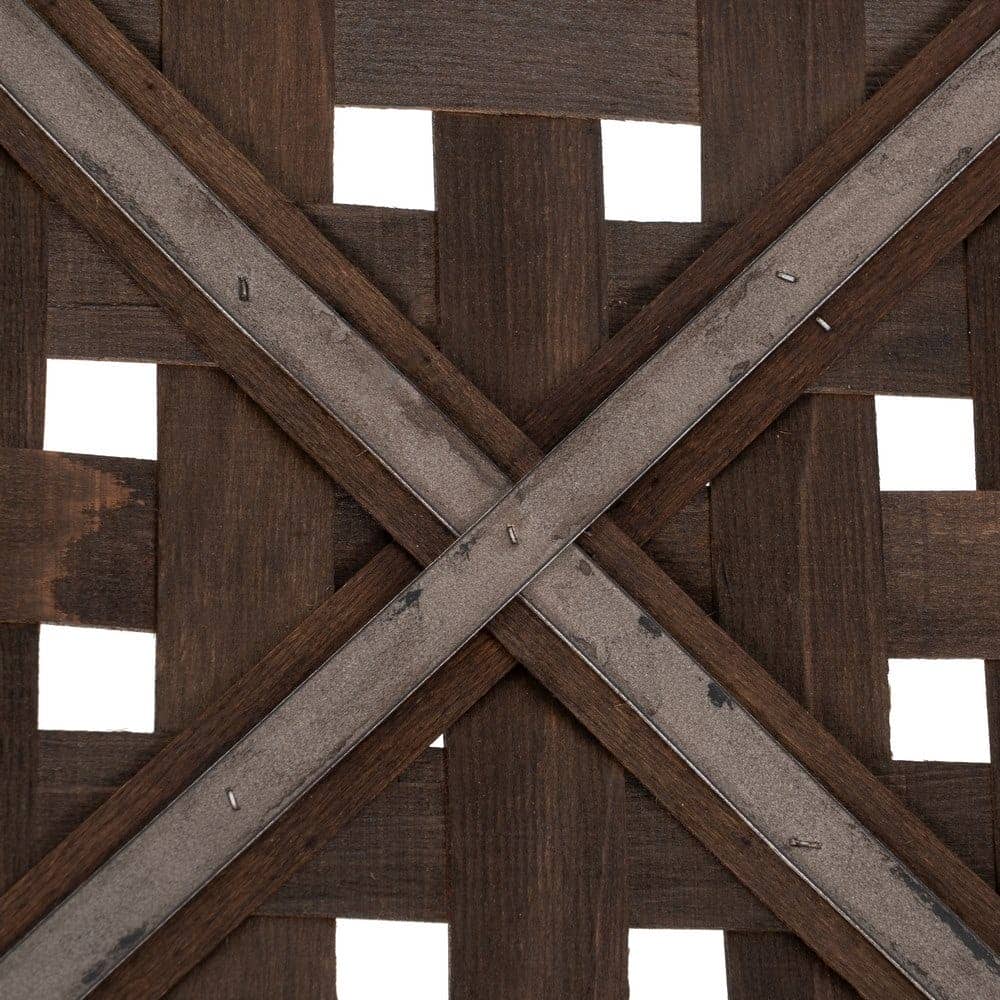 Set de 3 Cestas de Madera Marrón - Medidas L: 52x52x11.5cm, M: 45x45x10cm, S: 39x39x8cm - Decoración y Almacenaje Elegante - Imagen 8