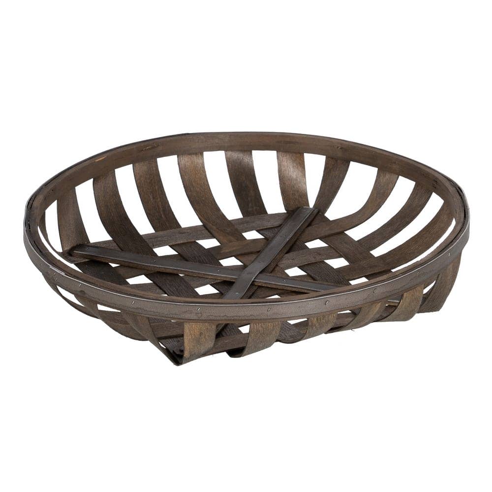 Set de 3 Cestas de Madera Marrón - Medidas: Grande 51x51x9 cm, Mediana 41.5x41.5x7 cm, Pequeña 32.5x32.5x7 cm - Ideal para Almacenaje y Decoración - Imagen 3