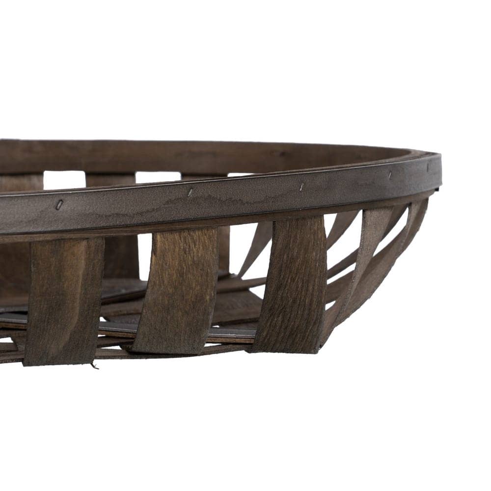 Set de 3 Cestas de Madera Marrón - Medidas: Grande 51x51x9 cm, Mediana 41.5x41.5x7 cm, Pequeña 32.5x32.5x7 cm - Ideal para Almacenaje y Decoración - Imagen 7