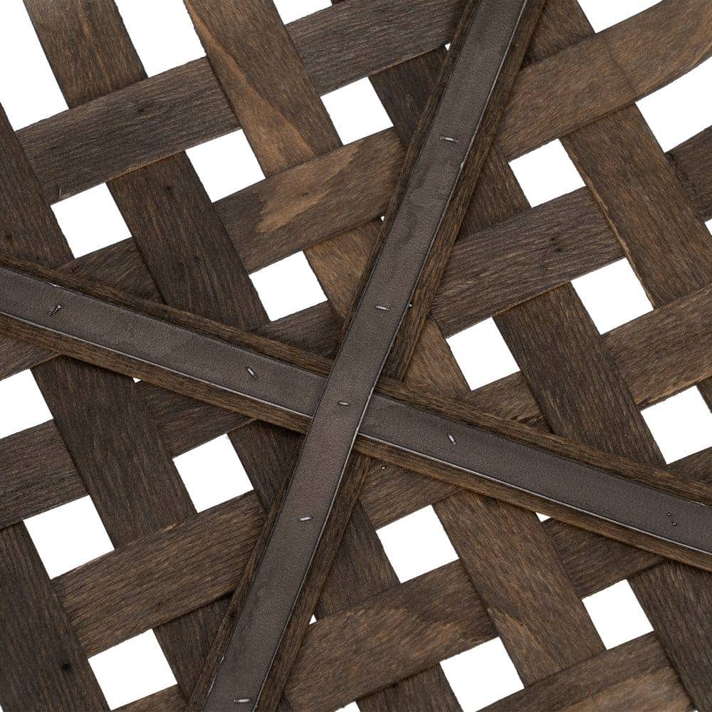 Set de 3 Cestas de Madera Marrón - Medidas: Grande 51x51x9 cm, Mediana 41.5x41.5x7 cm, Pequeña 32.5x32.5x7 cm - Ideal para Almacenaje y Decoración - Imagen 8