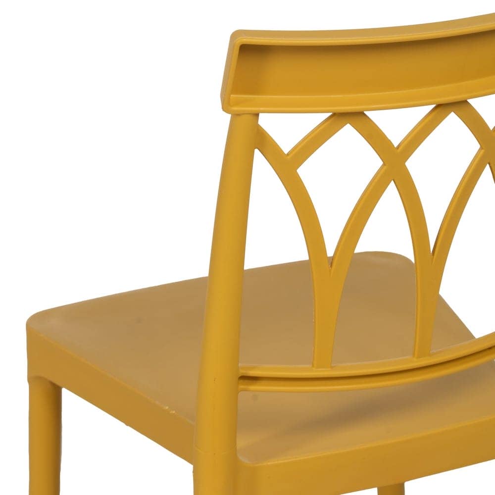 Silla Amarilla Apilable Dorven de Polipropileno - Diseño Ergonómico y Resistente para Interiores y Exteriores - Imagen 9