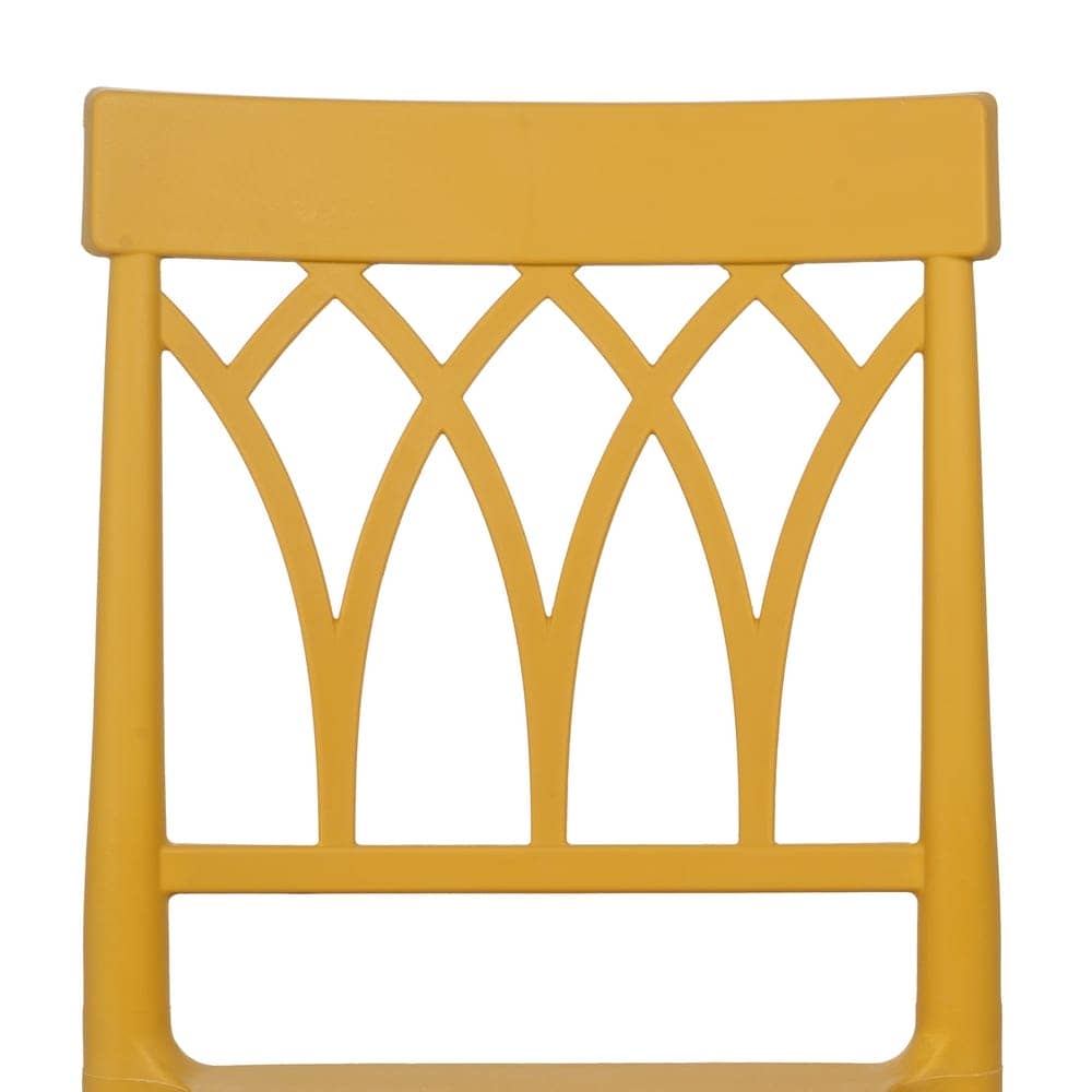 Silla Amarilla Apilable Dorven de Polipropileno - Diseño Ergonómico y Resistente para Interiores y Exteriores - Imagen 4