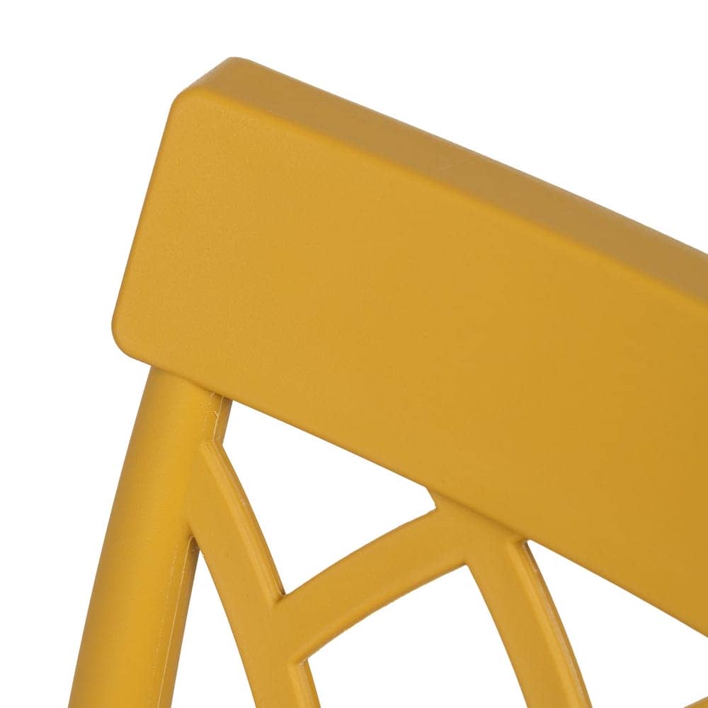 Silla Amarilla Apilable Dorven de Polipropileno - Diseño Ergonómico y Resistente para Interiores y Exteriores - Imagen 6
