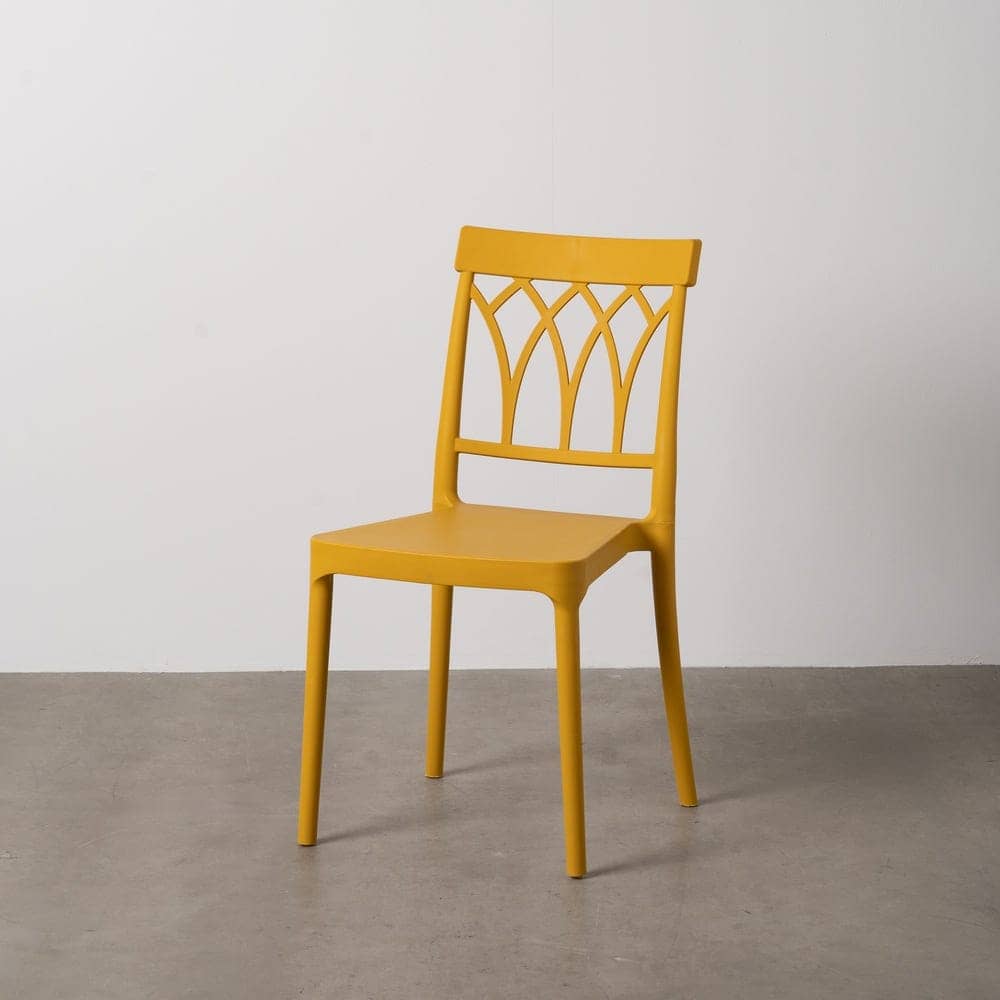 Silla Amarilla Apilable Dorven de Polipropileno - Diseño Ergonómico y Resistente para Interiores y Exteriores - Imagen 11