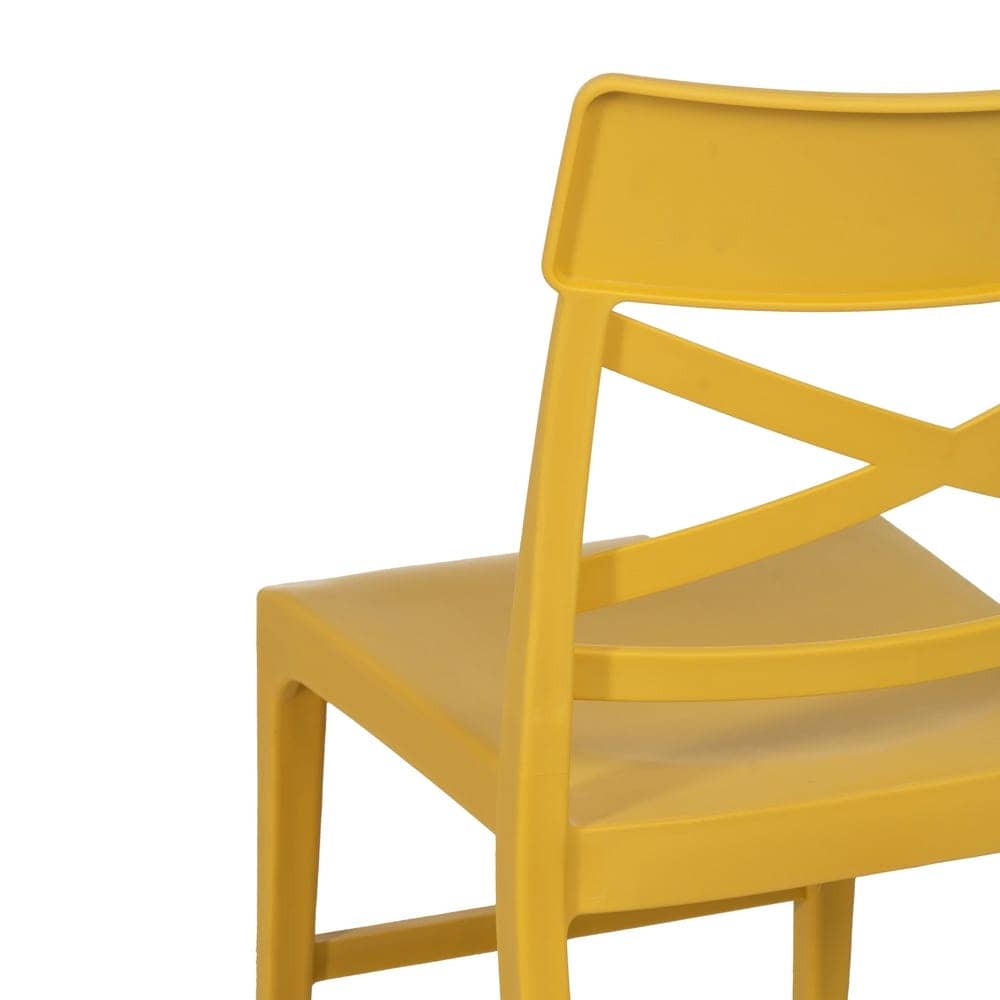Silla Amarilla Apilable Zantor de Polipropileno - Diseño Moderno y Resistente para Exteriores, 84 cm de Altura, Ligera y Cómoda - Imagen 10