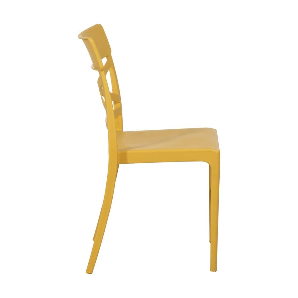 Silla Amarilla Apilable Zantor de Polipropileno - Diseño Moderno y Resistente para Exteriores, 84 cm de Altura, Ligera y Cómoda - Imagen 2