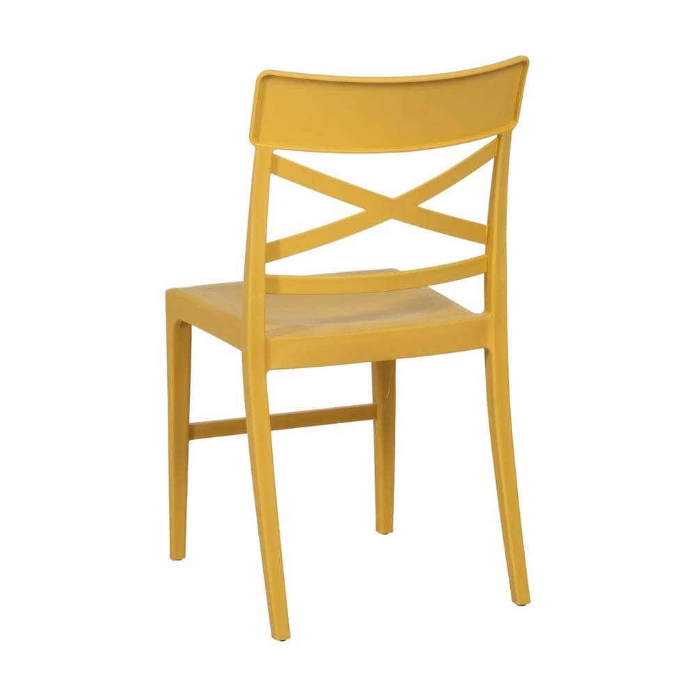Silla Amarilla Apilable Zantor de Polipropileno - Diseño Moderno y Resistente para Exteriores, 84 cm de Altura, Ligera y Cómoda - Imagen 3
