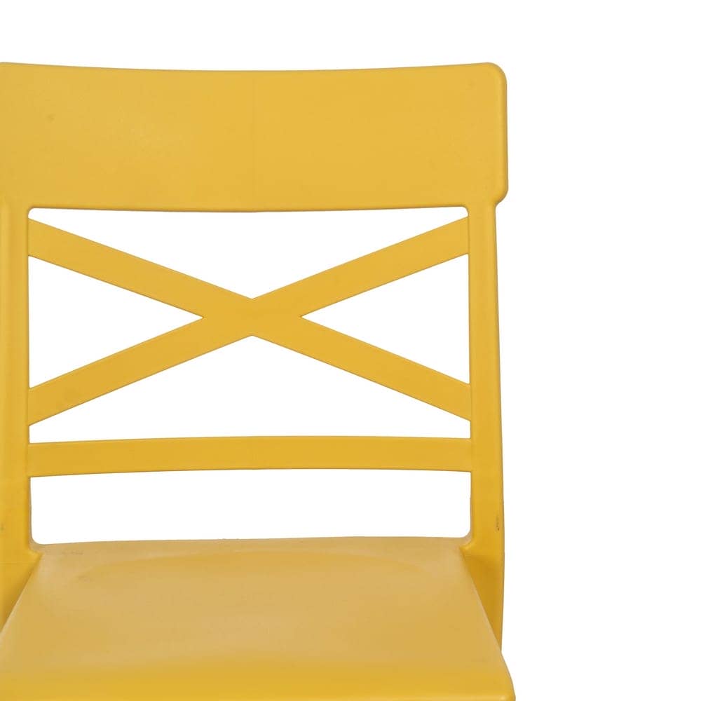 Silla Amarilla Apilable Zantor de Polipropileno - Diseño Moderno y Resistente para Exteriores, 84 cm de Altura, Ligera y Cómoda - Imagen 4
