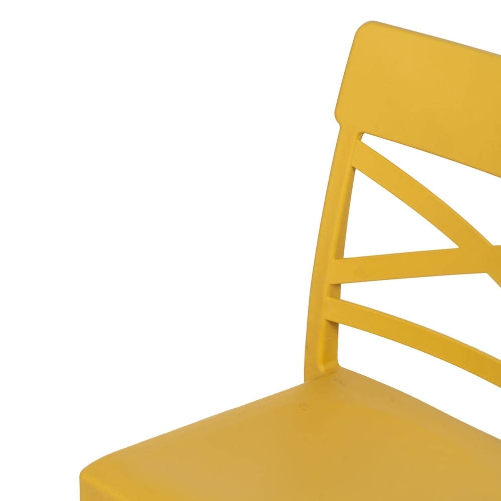 Silla Amarilla Apilable Zantor de Polipropileno - Diseño Moderno y Resistente para Exteriores, 84 cm de Altura, Ligera y Cómoda - Imagen 5