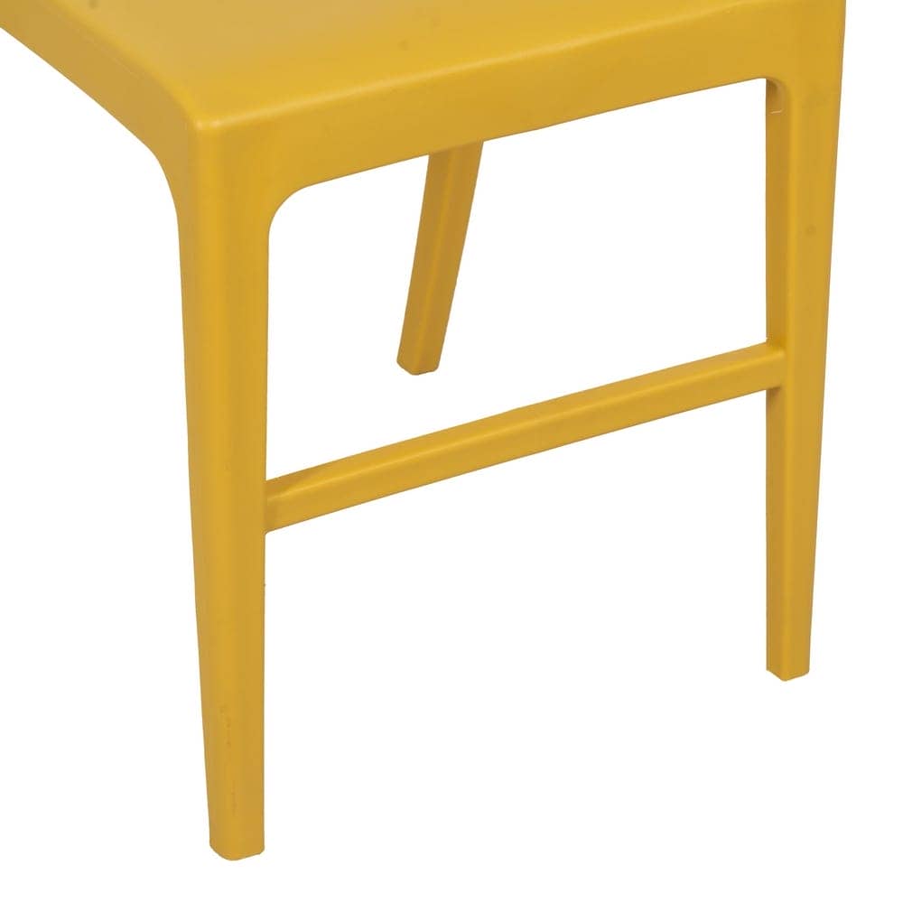 Silla Amarilla Apilable Zantor de Polipropileno - Diseño Moderno y Resistente para Exteriores, 84 cm de Altura, Ligera y Cómoda - Imagen 8