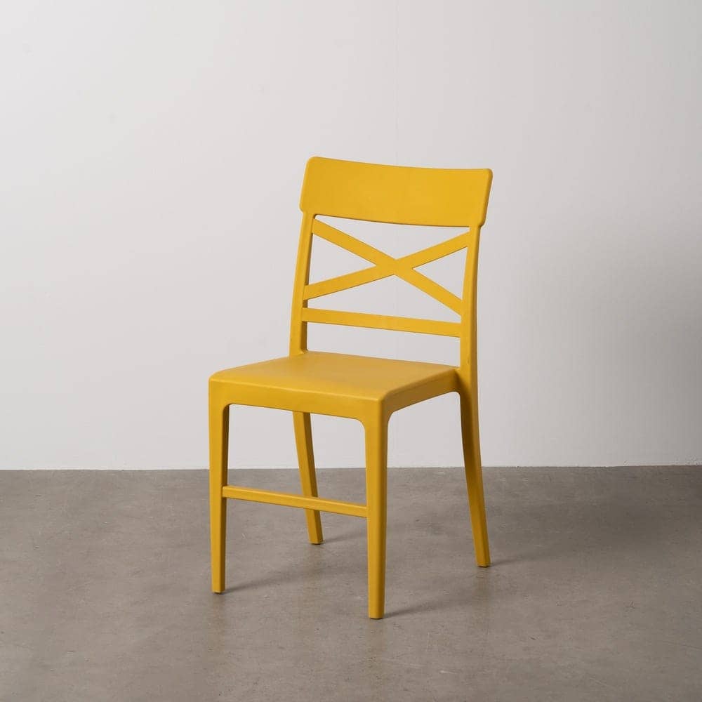 Silla Amarilla Apilable Zantor de Polipropileno - Diseño Moderno y Resistente para Exteriores, 84 cm de Altura, Ligera y Cómoda - Imagen 12
