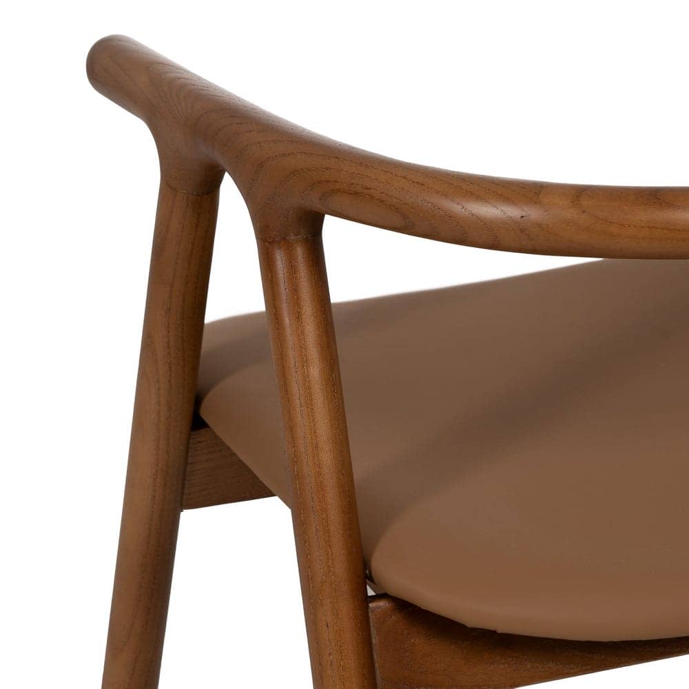 Silla Granth de Madera de Olmo Amarillo y Marrón con Asiento Acolchado - Diseño Moderno y Confort Superior (71 cm) - Imagen 11