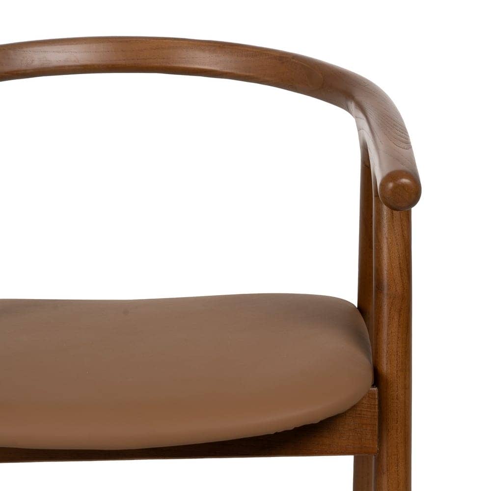 Silla Granth de Madera de Olmo Amarillo y Marrón con Asiento Acolchado - Diseño Moderno y Confort Superior (71 cm) - Imagen 4