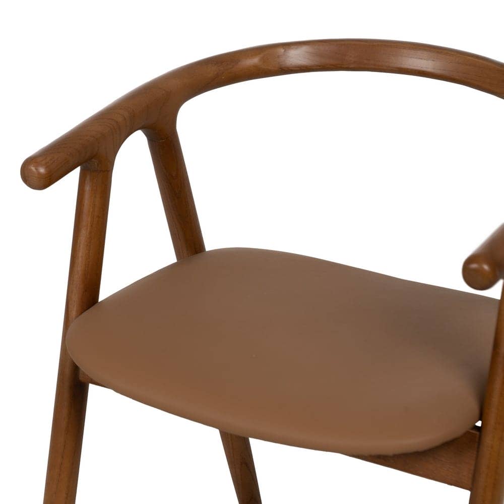 Silla Granth de Madera de Olmo Amarillo y Marrón con Asiento Acolchado - Diseño Moderno y Confort Superior (71 cm) - Imagen 5