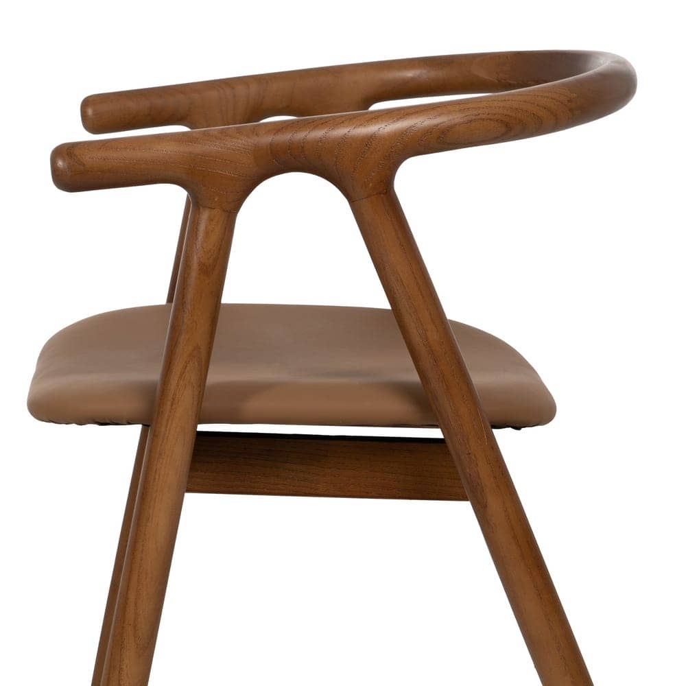 Silla Granth de Madera de Olmo Amarillo y Marrón con Asiento Acolchado - Diseño Moderno y Confort Superior (71 cm) - Imagen 6