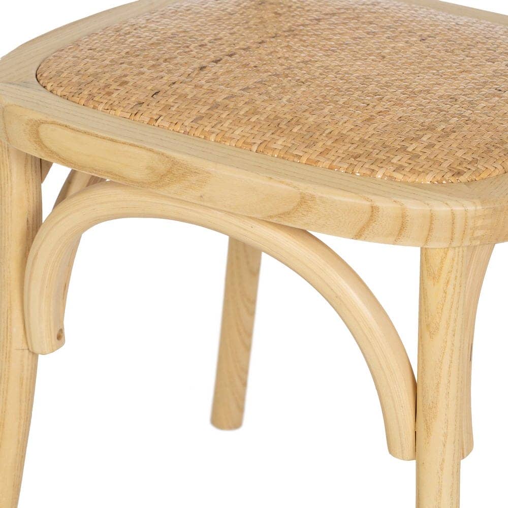 Silla Apilable de Olmo con Asiento de Ratán Trenzado - Modelo Emerson 88 cm | Elegancia y Comodidad para tu Comedor - Imagen 9
