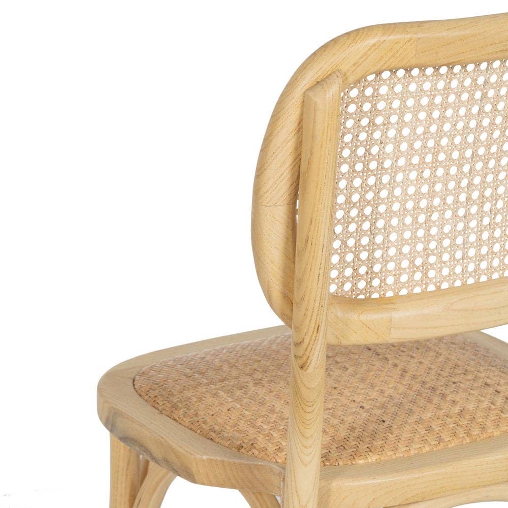 Silla Apilable de Olmo con Asiento de Ratán Trenzado - Modelo Emerson 88 cm | Elegancia y Comodidad para tu Comedor - Imagen 10
