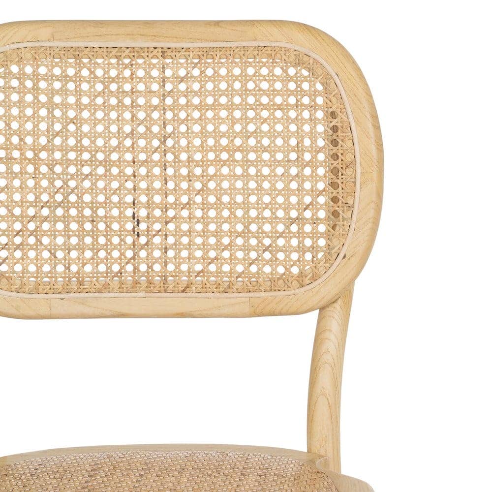Silla Apilable de Olmo con Asiento de Ratán Trenzado - Modelo Emerson 88 cm | Elegancia y Comodidad para tu Comedor - Imagen 4