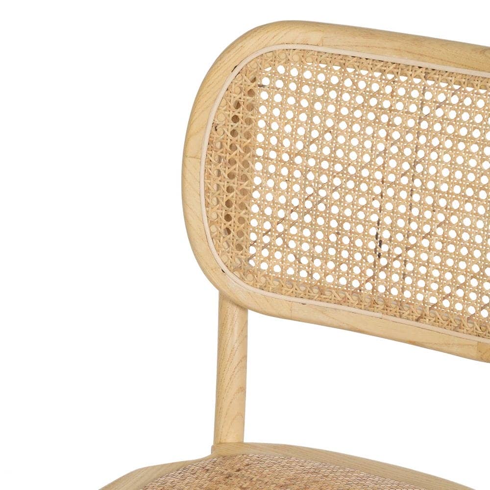 Silla Apilable de Olmo con Asiento de Ratán Trenzado - Modelo Emerson 88 cm | Elegancia y Comodidad para tu Comedor - Imagen 5