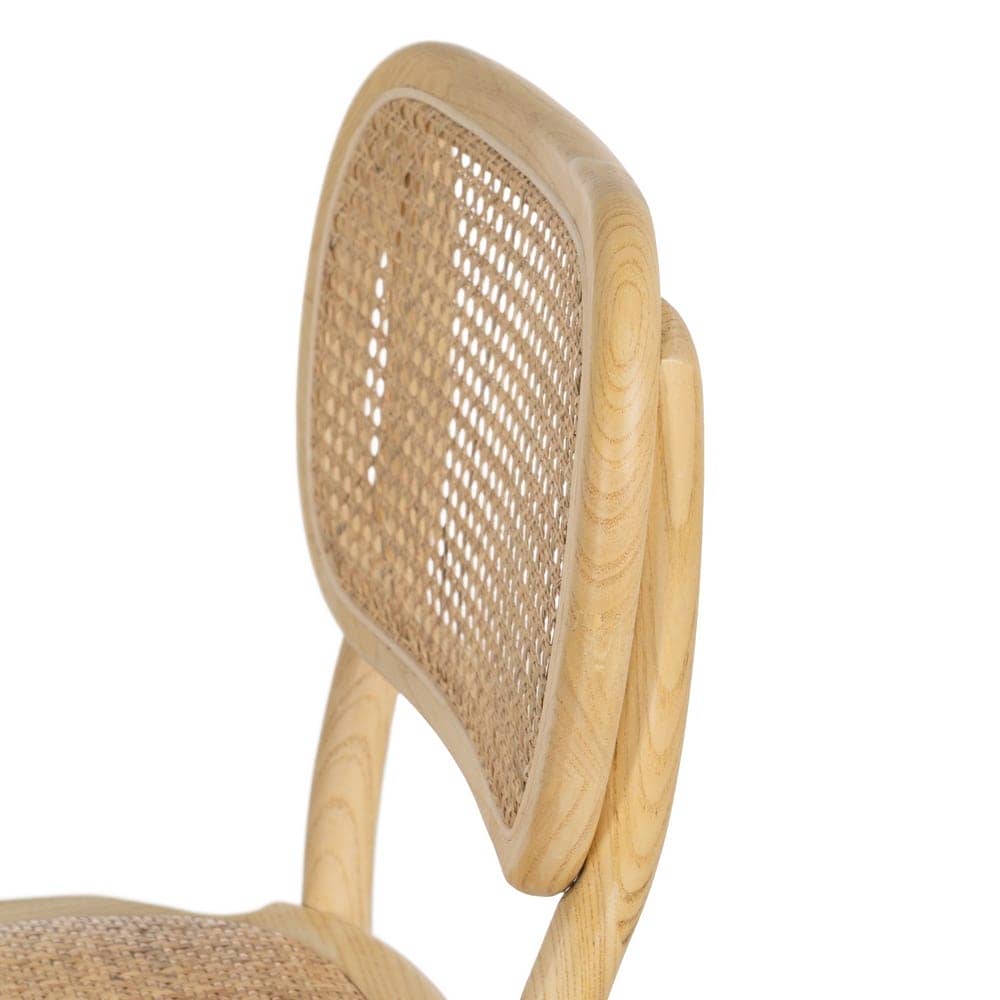 Silla Apilable de Olmo con Asiento de Ratán Trenzado - Modelo Emerson 88 cm | Elegancia y Comodidad para tu Comedor - Imagen 6