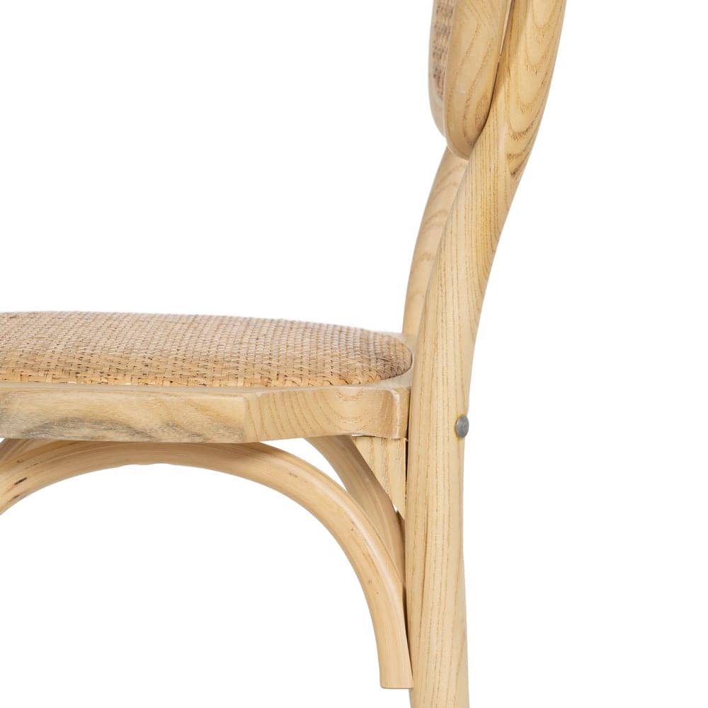 Silla Apilable de Olmo con Asiento de Ratán Trenzado - Modelo Emerson 88 cm | Elegancia y Comodidad para tu Comedor - Imagen 7