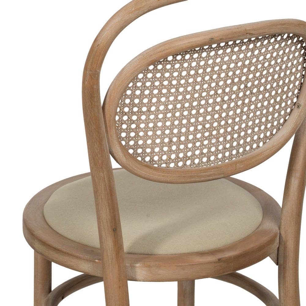 Silla Krylor Beige de Madera y Tejido - Elegante y Cómoda, Asiento Compacto de 89 cm, Ideal para Comedor y Oficina - Imagen 11