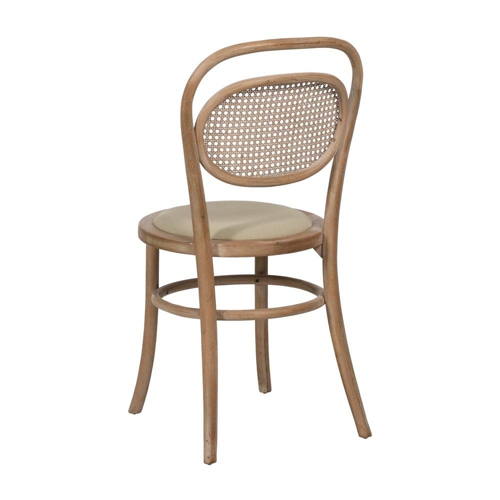 Silla Krylor Beige de Madera y Tejido - Elegante y Cómoda, Asiento Compacto de 89 cm, Ideal para Comedor y Oficina - Imagen 3