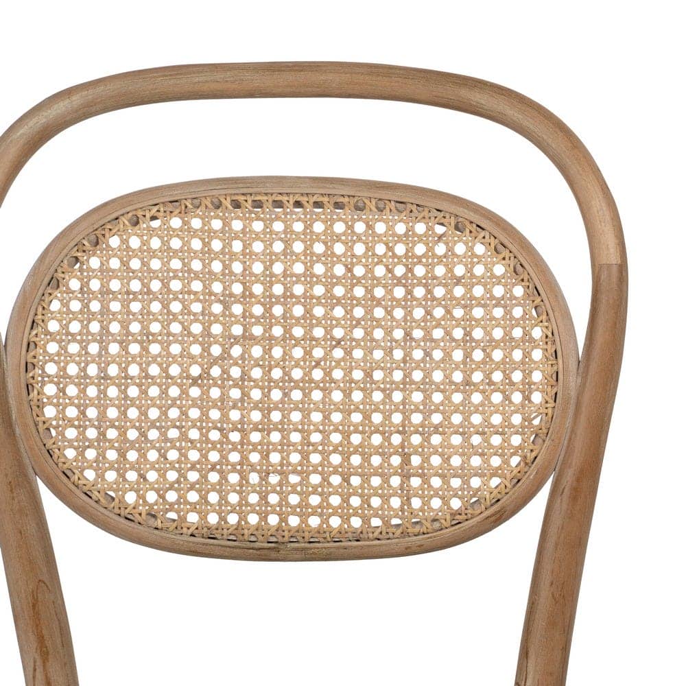 Silla Krylor Beige de Madera y Tejido - Elegante y Cómoda, Asiento Compacto de 89 cm, Ideal para Comedor y Oficina - Imagen 4
