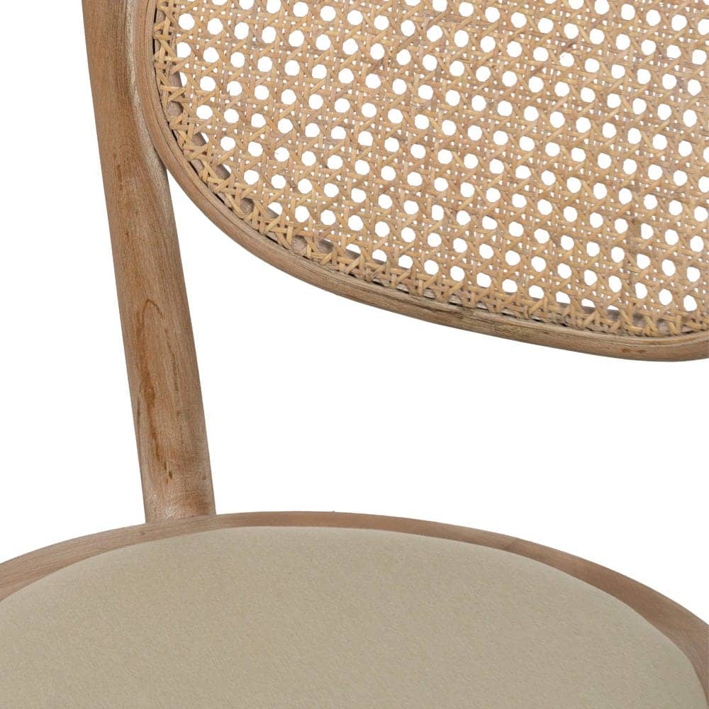 Silla Krylor Beige de Madera y Tejido - Elegante y Cómoda, Asiento Compacto de 89 cm, Ideal para Comedor y Oficina - Imagen 5