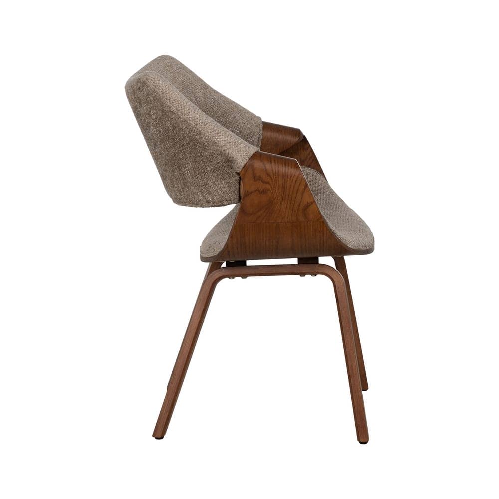 Silla Paltric Beige-Marrón con Tejido 100% Poliéster y Madera de Haya - Diseño Ergonómico y Confort Premium 82 cm para Comedor y Salón - Imagen 2