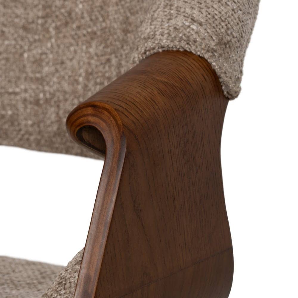 Silla Paltric Beige-Marrón con Tejido 100% Poliéster y Madera de Haya - Diseño Ergonómico y Confort Premium 82 cm para Comedor y Salón - Imagen 7