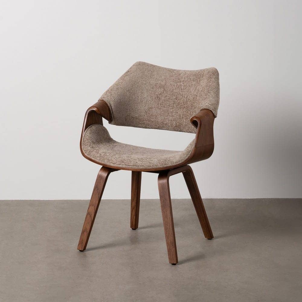 Silla Paltric Beige-Marrón con Tejido 100% Poliéster y Madera de Haya - Diseño Ergonómico y Confort Premium 82 cm para Comedor y Salón - Imagen 14