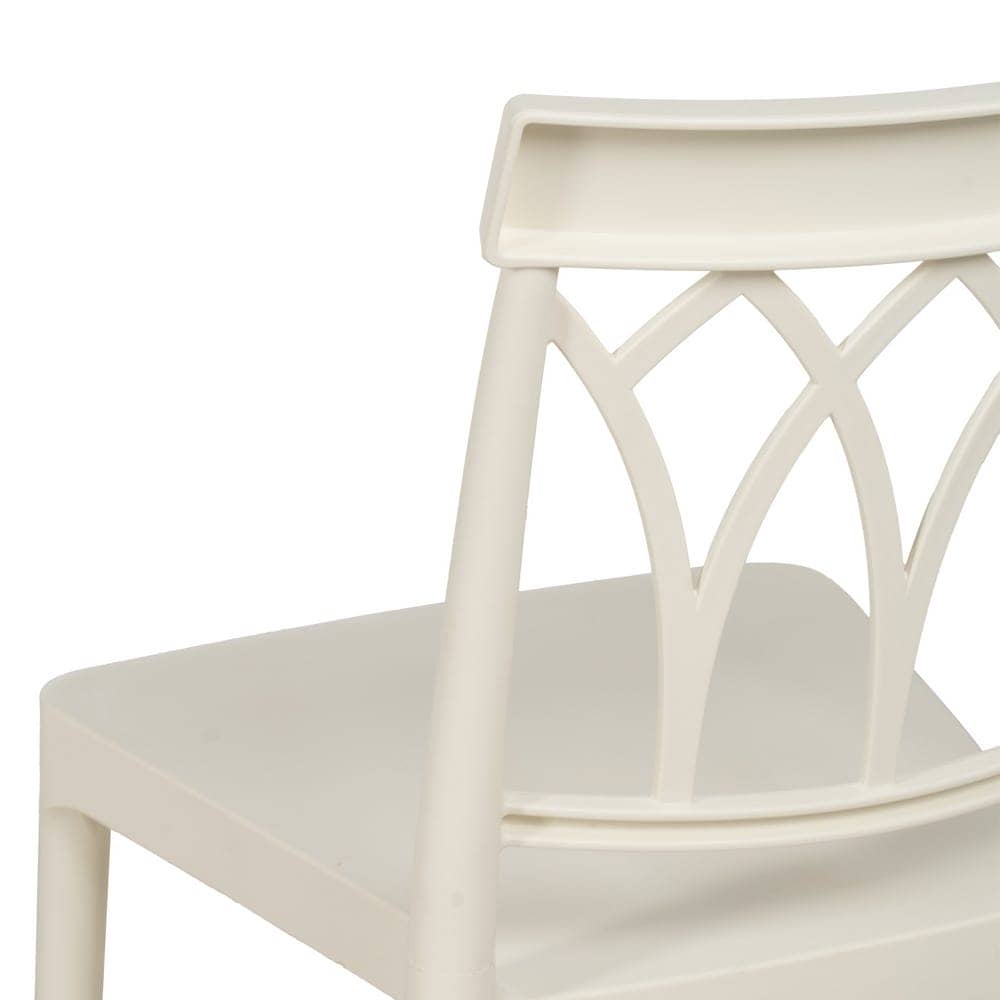 Silla Blanca de Polipropileno Apilable Dorven - Diseño Ergonómico, Ligera y con Protección UV para Interiores y Exteriores - 83 cm de Altura - Imagen 9