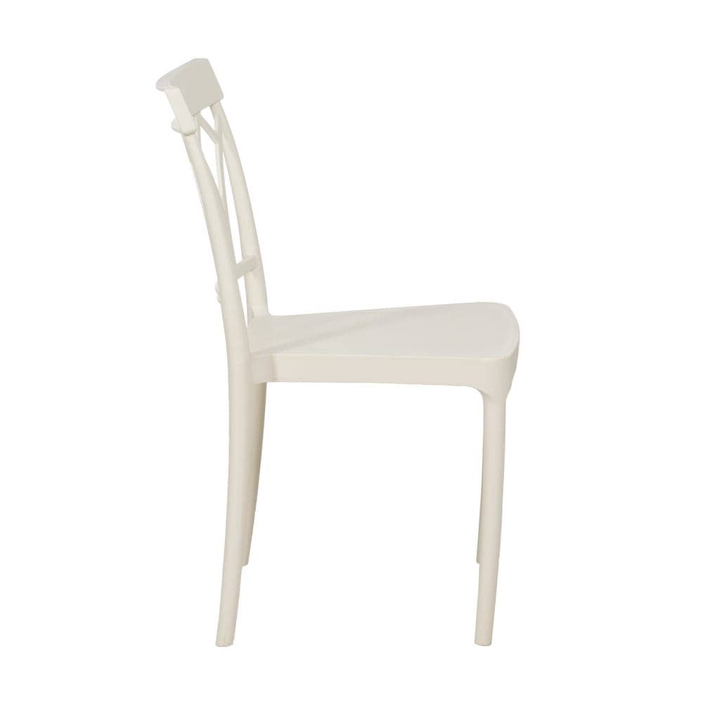 Silla Blanca de Polipropileno Apilable Dorven - Diseño Ergonómico, Ligera y con Protección UV para Interiores y Exteriores - 83 cm de Altura - Imagen 2