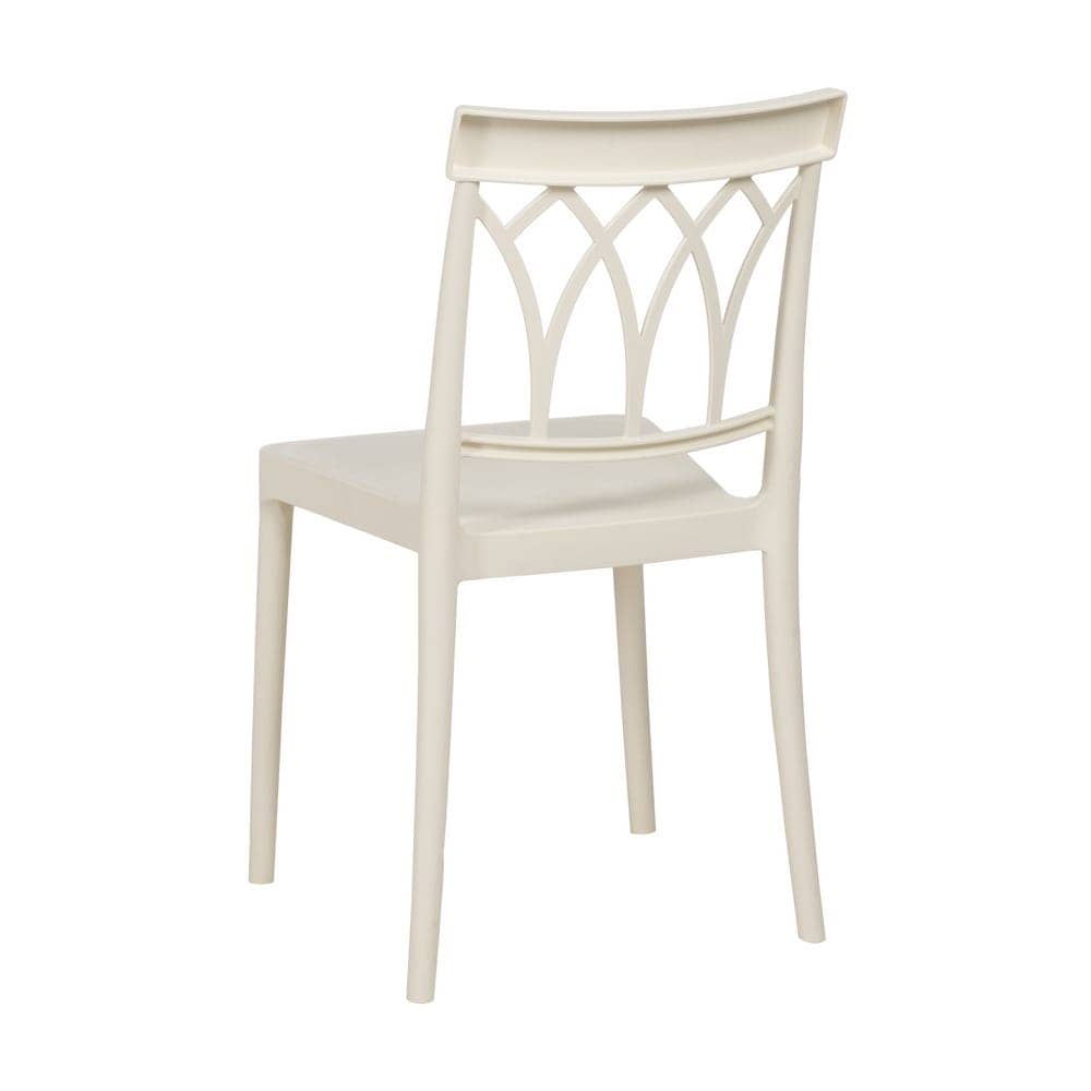 Silla Blanca de Polipropileno Apilable Dorven - Diseño Ergonómico, Ligera y con Protección UV para Interiores y Exteriores - 83 cm de Altura - Imagen 3
