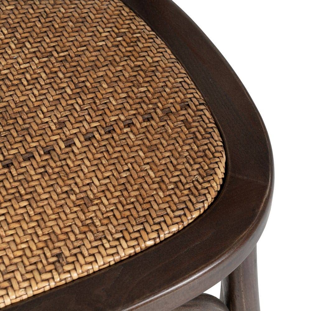 Silla Camden de Madera de Haya y Asiento de Ratán en Color Chocolate - 81 cm de Elegancia y Confort para tu Hogar - Imagen 8