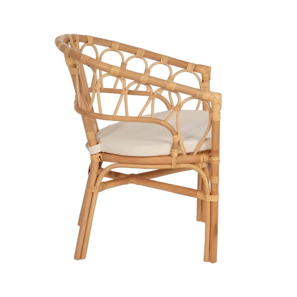 Silla Apilable de Ratán Natural Color Miel para Salón - Diseño Sofisticado y Cómodo (78 cm) - Imagen 2