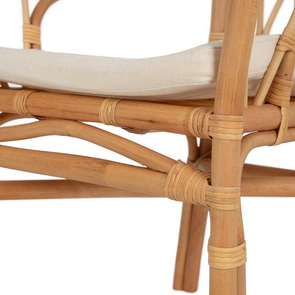 Silla Apilable de Ratán Natural Color Miel para Salón - Diseño Sofisticado y Cómodo (78 cm) - Imagen 7
