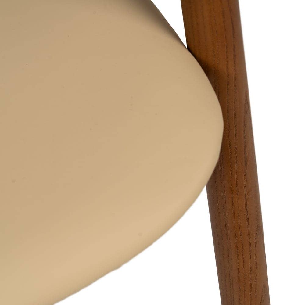 Silla Granth de Madera de Olmo en Crema y Marrón - Asiento Cómodo y Ergonómico de Simil Piel, 71 cm, Ideal para Hogar y Oficina - Imagen 7