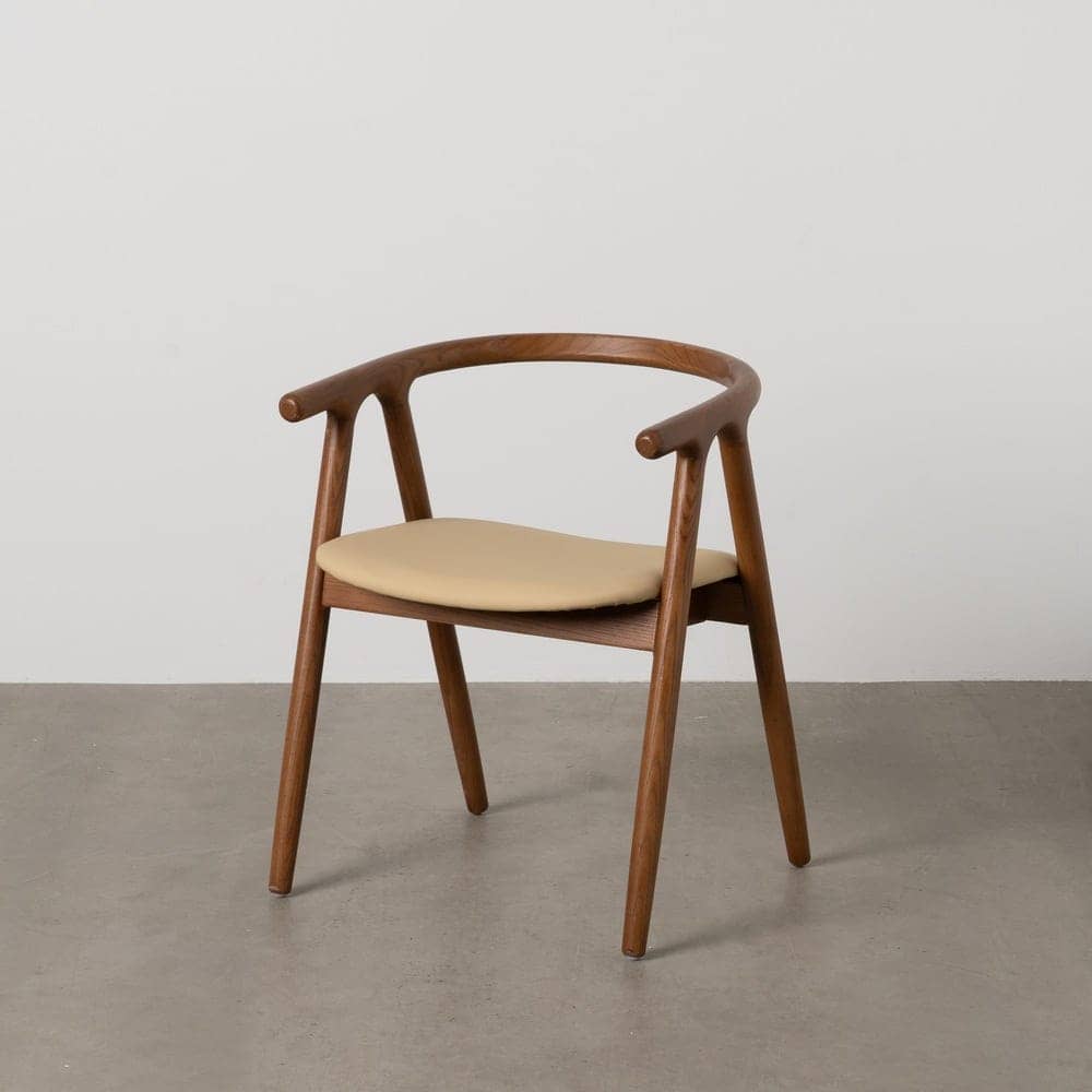 Silla Granth de Madera de Olmo en Crema y Marrón - Asiento Cómodo y Ergonómico de Simil Piel, 71 cm, Ideal para Hogar y Oficina - Imagen 11