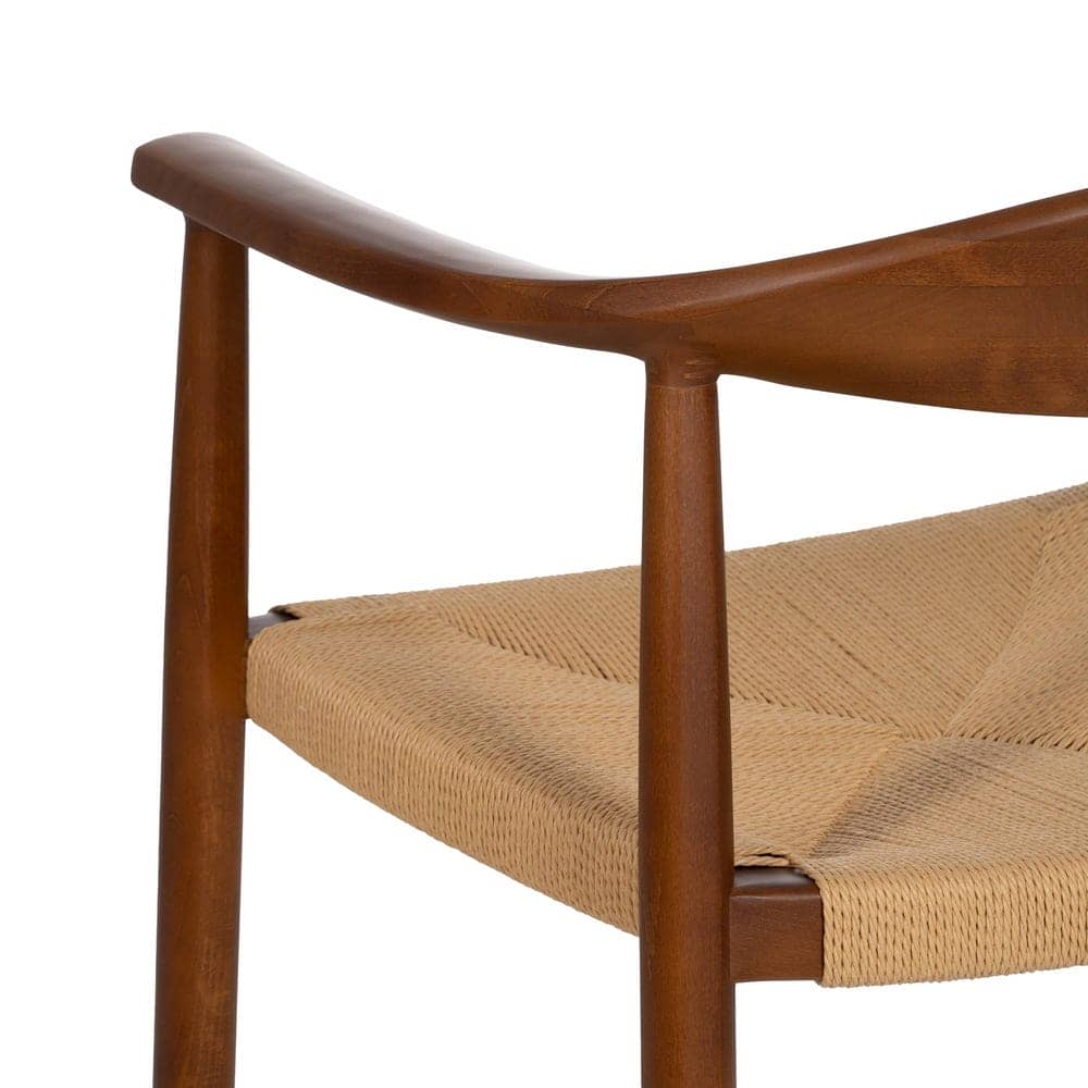 Silla de Madera de Haya con Asiento de Cuerda Marrón 77 cm Declan - Diseño Elegante y Confortable para Comedor y Salón, Soporta 130 kg, Normativa UNE-EN 12520:2016 - Imagen 9