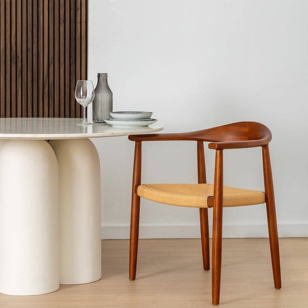 Silla de Madera de Haya con Asiento de Cuerda Marrón 77 cm Declan - Diseño Elegante y Confortable para Comedor y Salón, Soporta 130 kg, Normativa UNE-EN 12520:2016 - Imagen 13