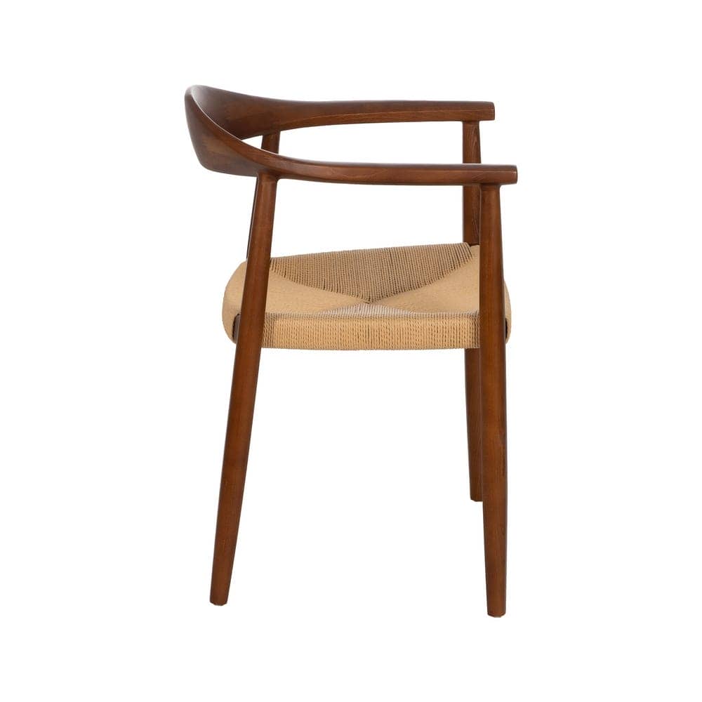 Silla de Madera de Haya con Asiento de Cuerda Marrón 77 cm Declan - Diseño Elegante y Confortable para Comedor y Salón, Soporta 130 kg, Normativa UNE-EN 12520:2016 - Imagen 2