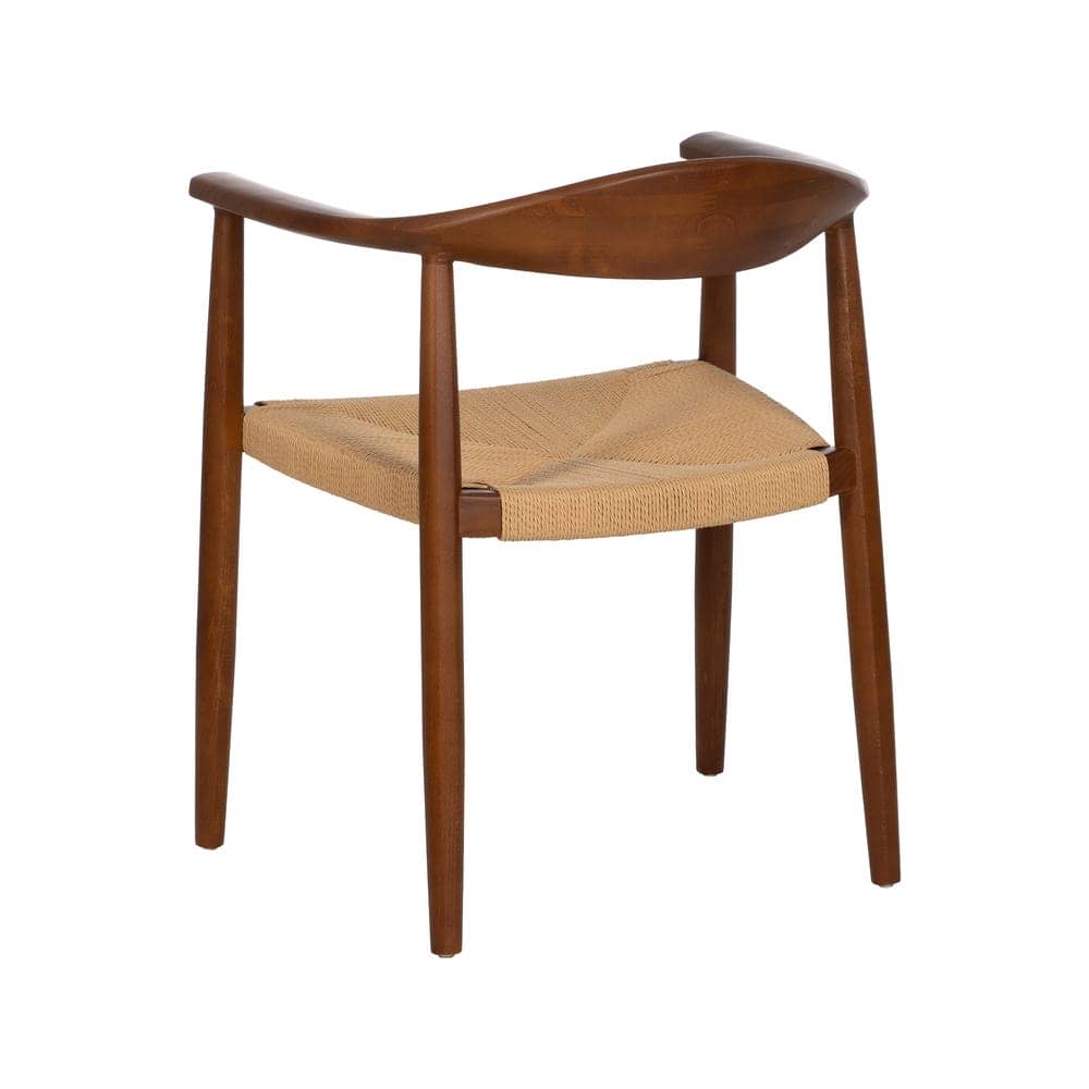 Silla de Madera de Haya con Asiento de Cuerda Marrón 77 cm Declan - Diseño Elegante y Confortable para Comedor y Salón, Soporta 130 kg, Normativa UNE-EN 12520:2016 - Imagen 3