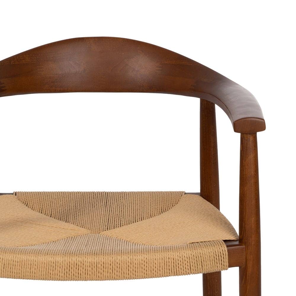 Silla de Madera de Haya con Asiento de Cuerda Marrón 77 cm Declan - Diseño Elegante y Confortable para Comedor y Salón, Soporta 130 kg, Normativa UNE-EN 12520:2016 - Imagen 4